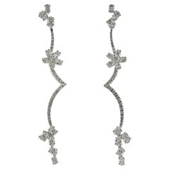 Stefan Hafner Diamond Gold Flower Long Earrings