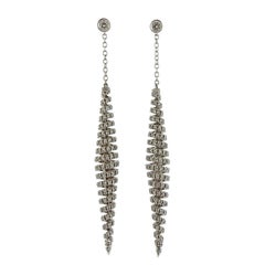 Stefan Hafner Diamond Gold Long Drop Earrings