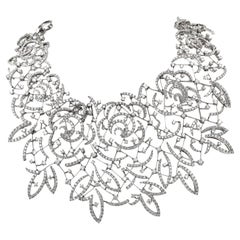 Stefan Hafner, collier ras de cou en or blanc 18 carats avec dentelle de diamants