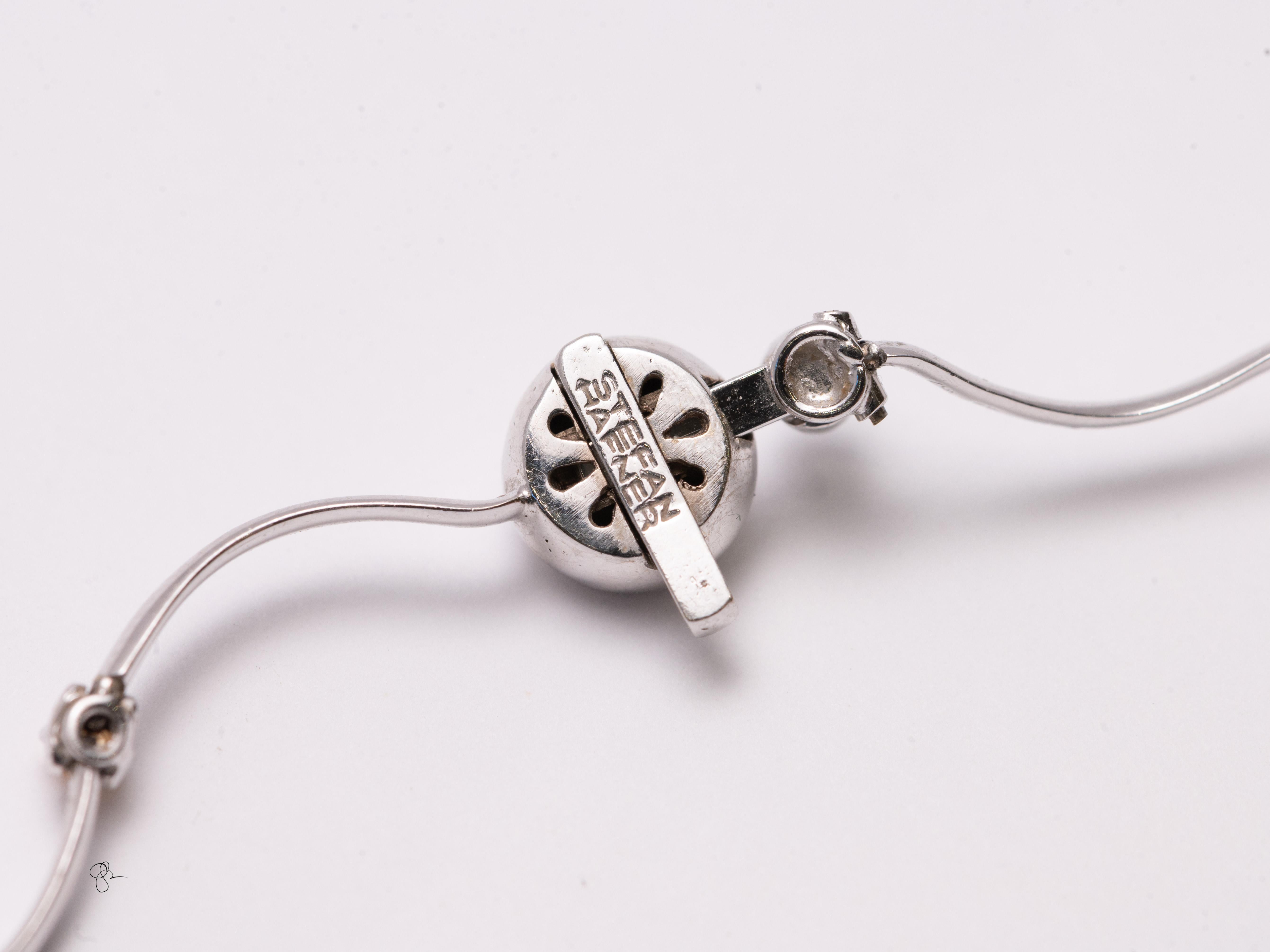 Stefan Hafner Collier à motif floral en diamant et saphir jaune fantaisie en 18K en vente 4