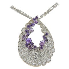 Stefan Hafner Gold Diamond Amethyst Necklace