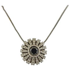 Stefan Hafner Gold Diamond Sapphire Pendant Necklace