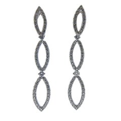 Stefan Hafner Gold Diamond Three Link Earrings