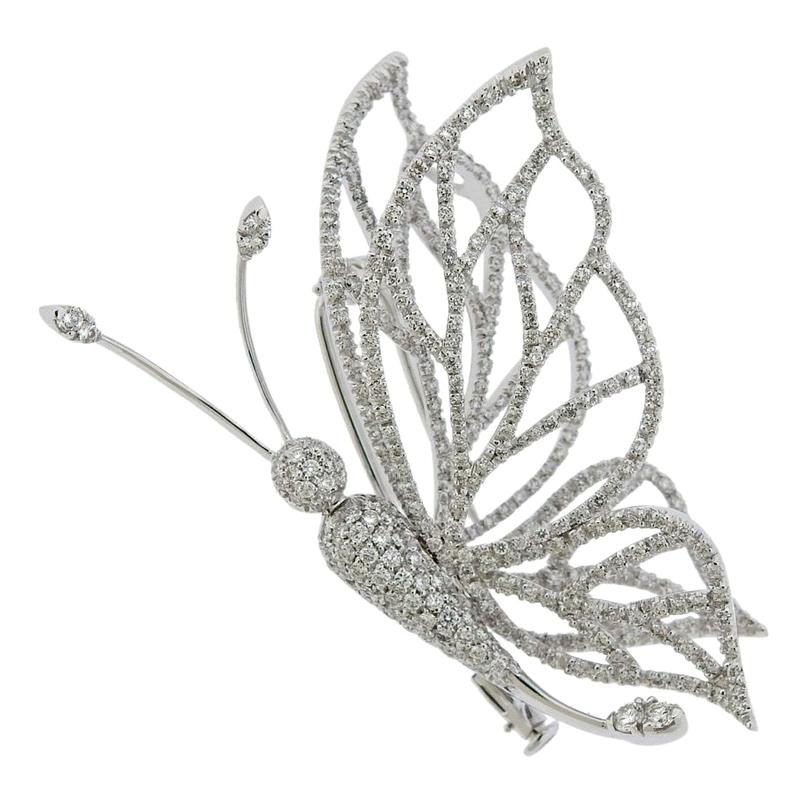 Stefan Hafner Gold Diamond Trembler Butterfly Brooch