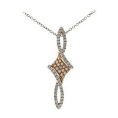 Stefan Hafner Gold Diamond Twisted Pendant Necklace