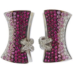 Stefan Hafner Multi-Color Sapphire Diamond Corset Gold Earrings