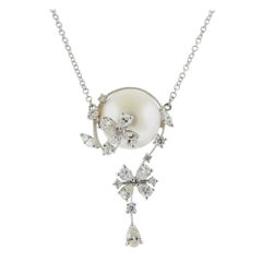 Stefan Hafner South Sea Pearl Diamond Gold Pendant Necklace
