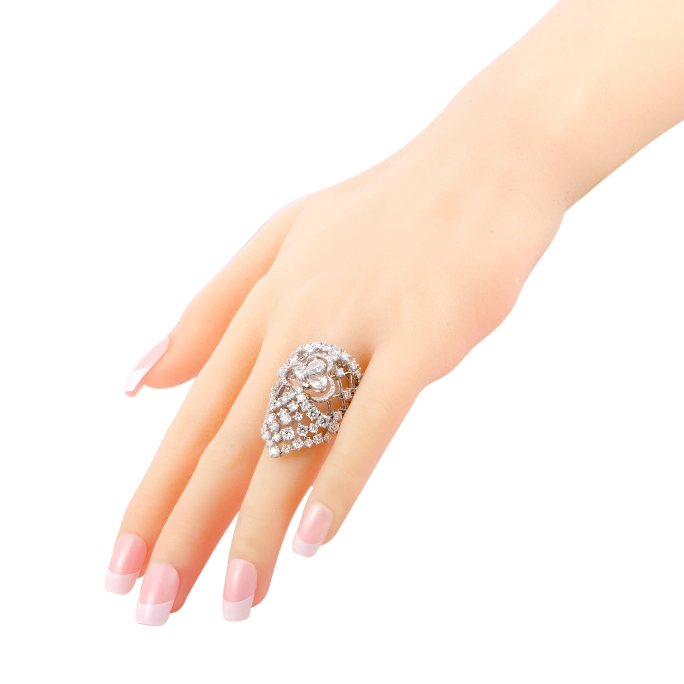 Women's Stefan Hafner White Gold Full Diamond Tiara Ring