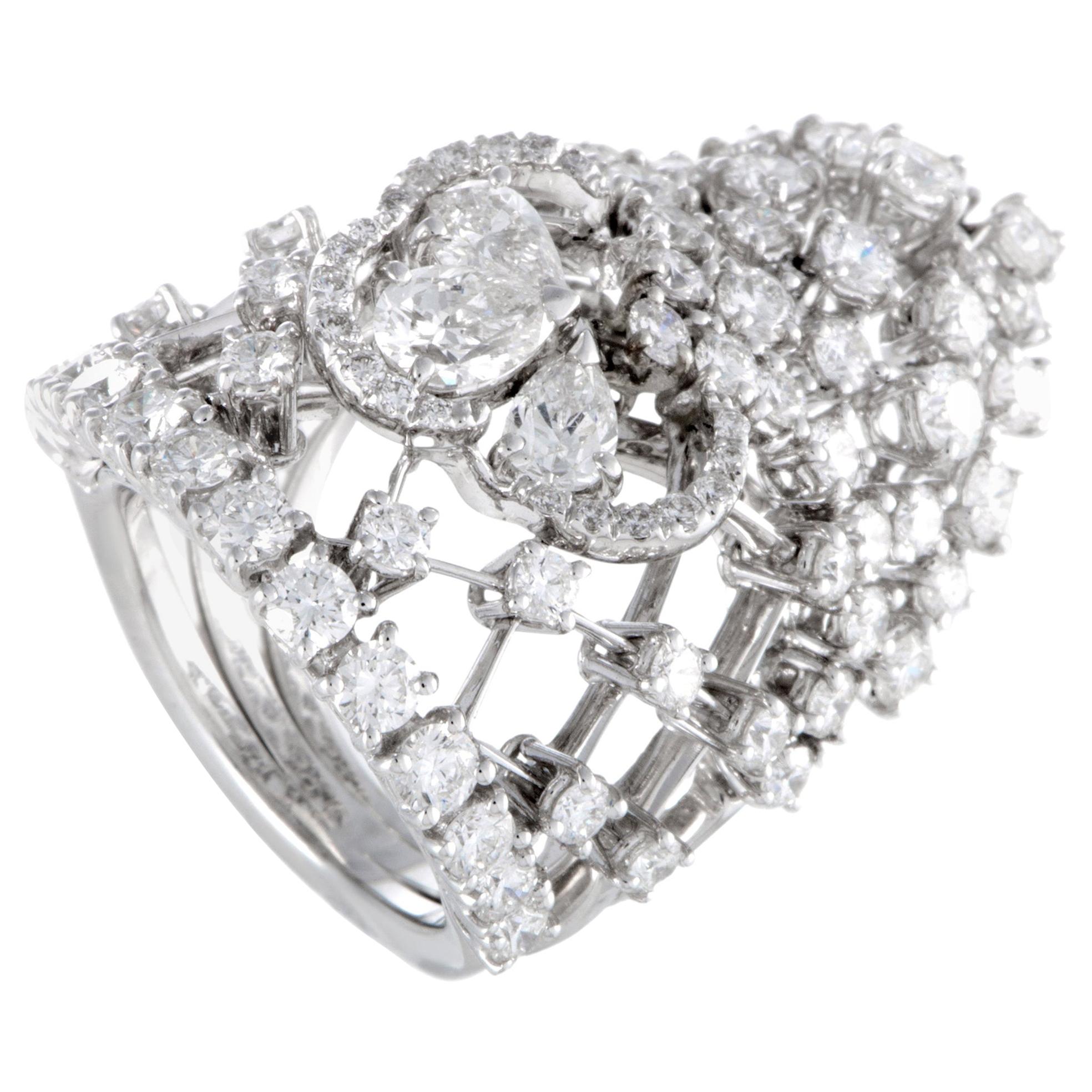 Stefan Hafner White Gold Full Diamond Tiara Ring