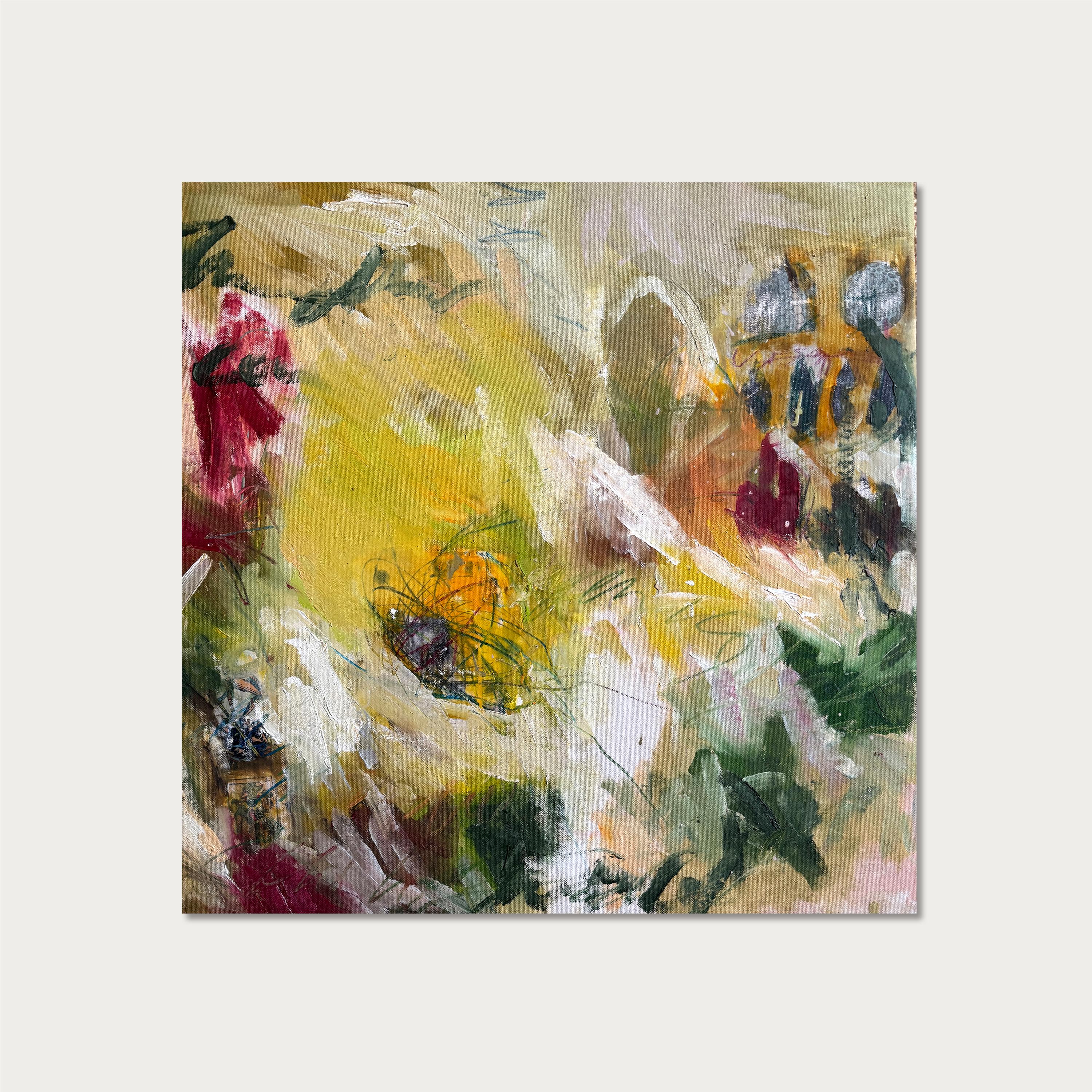 Another green World  - by Stefan Heyer Contemporary abstract oil painting For Sale 1