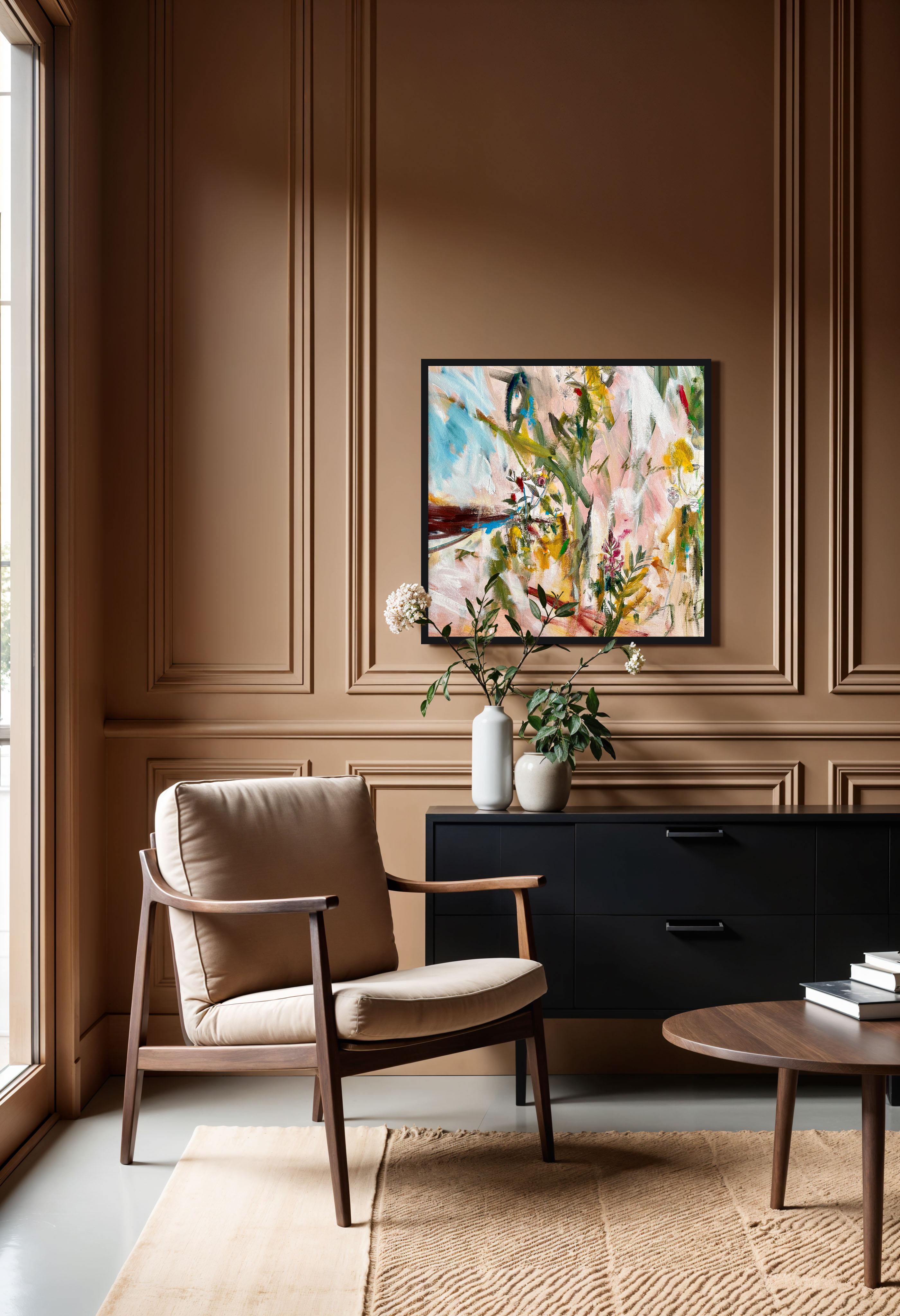 The secret Garden - von Stefan Heyer Contemporary  Abstraktes botanisches Ölgemälde im Angebot 2