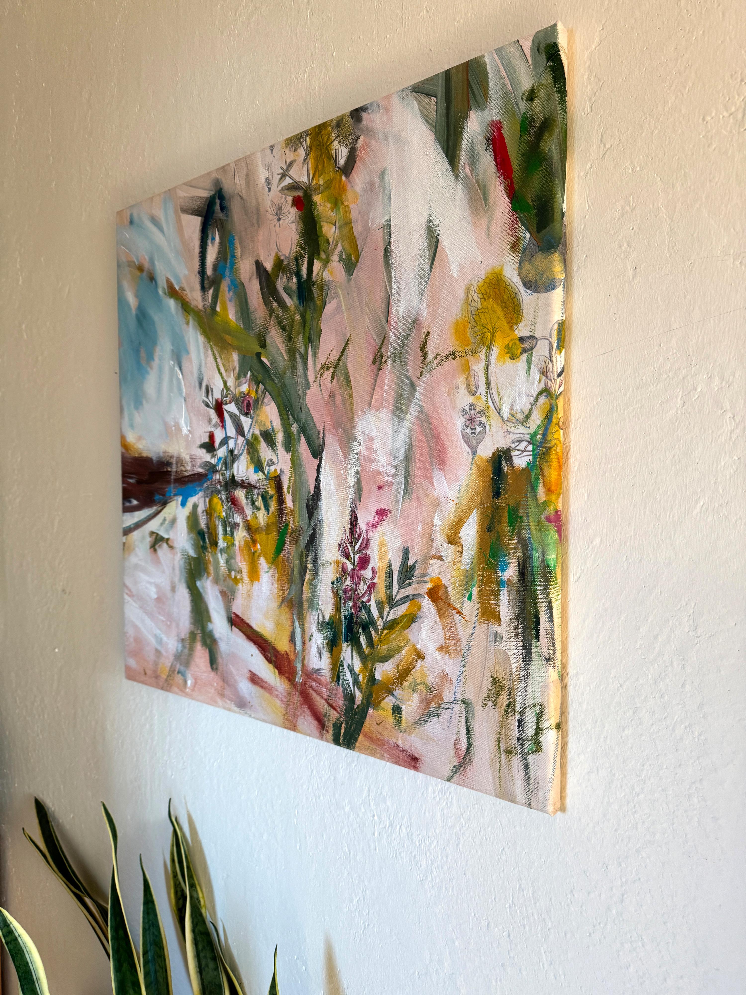 The secret Garden - von Stefan Heyer Contemporary  Abstraktes botanisches Ölgemälde im Angebot 3