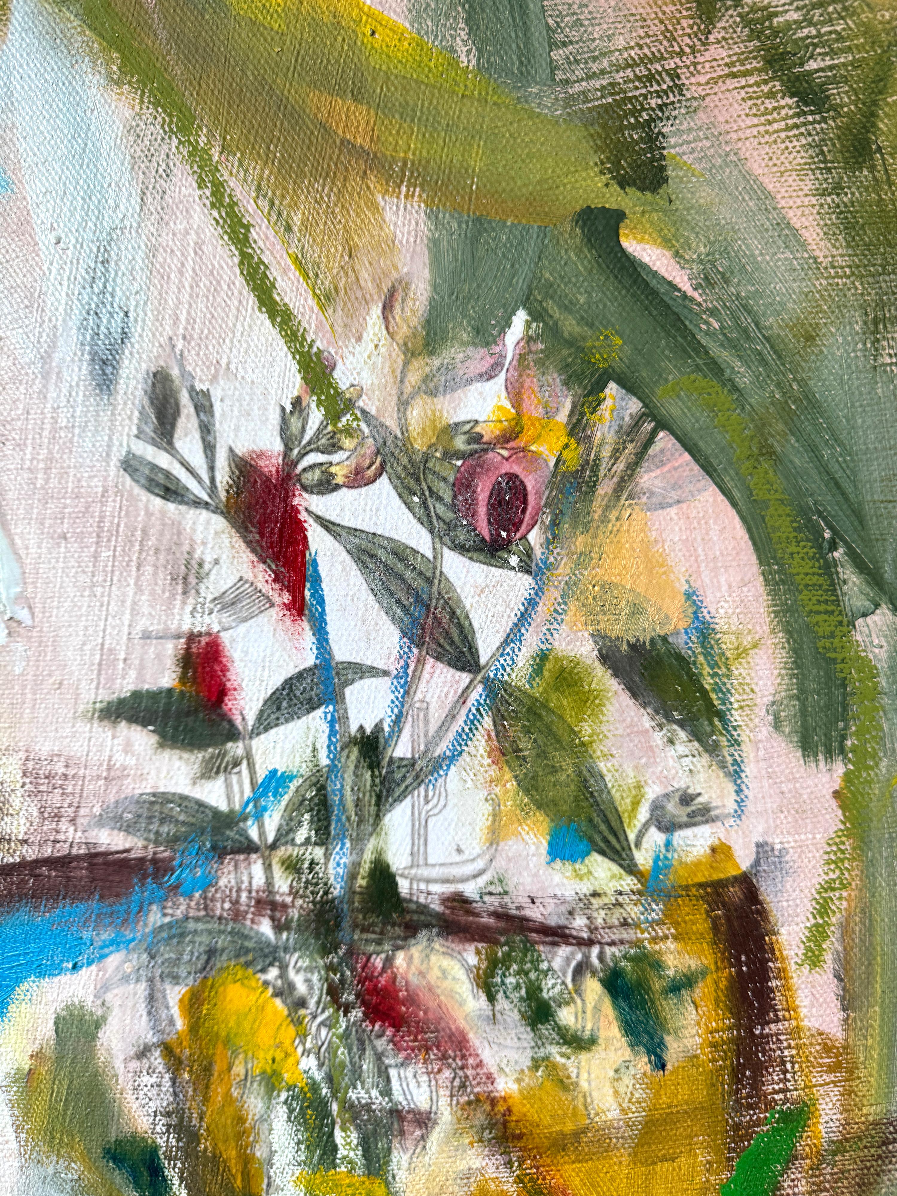 The secret Garden - von Stefan Heyer Contemporary  Abstraktes botanisches Ölgemälde im Angebot 4