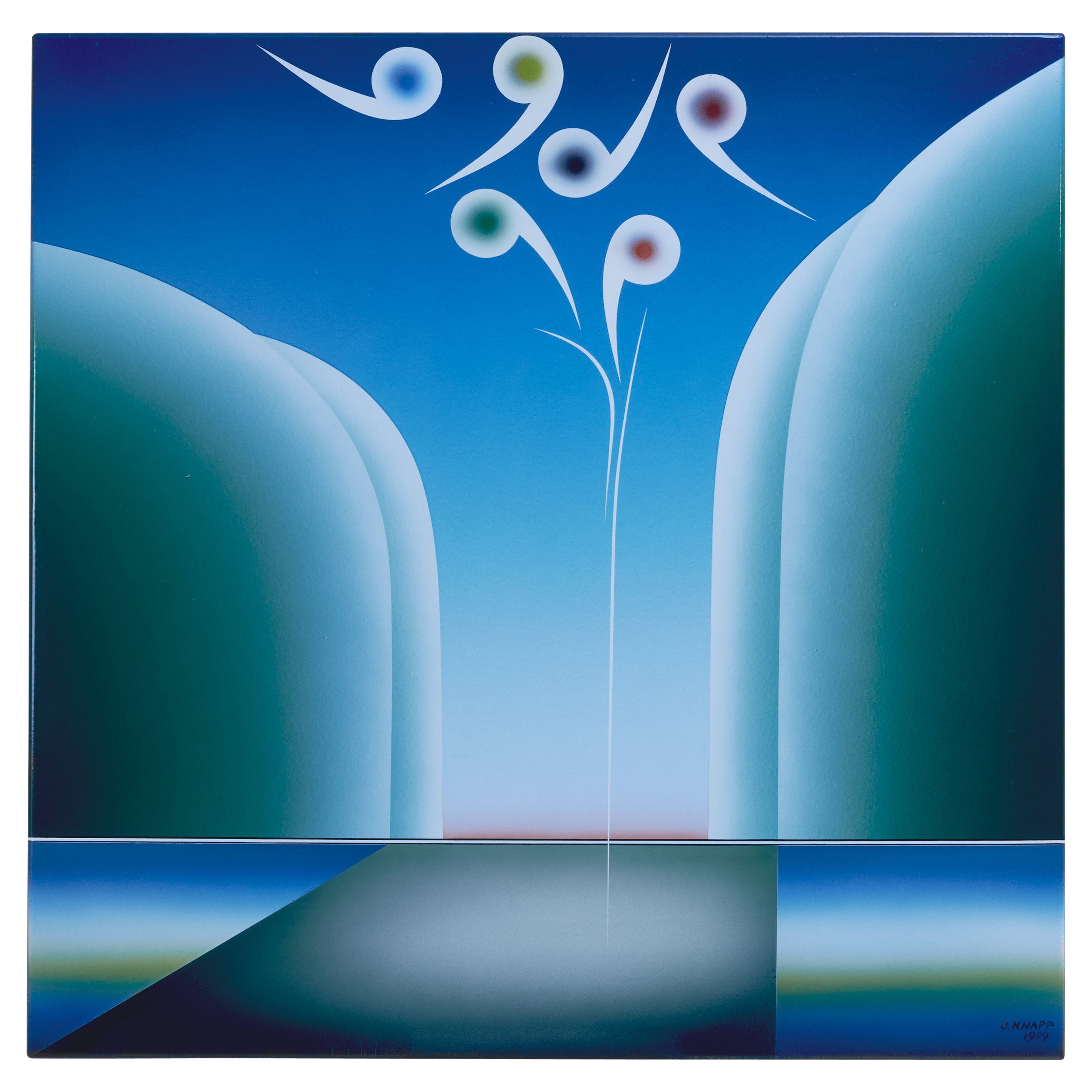 Stefan Knapp Enamel Painting on Steel Panel 
Untitled
 1989 For Sale