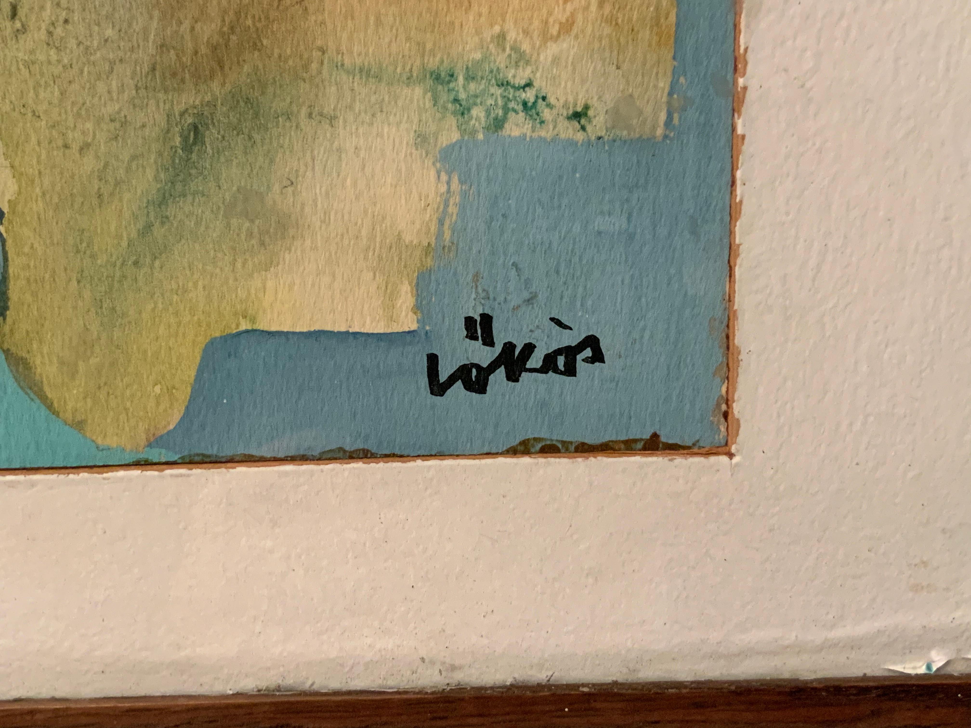 Stefan Lokos Abstract Watercolor In Good Condition In Garnerville, NY