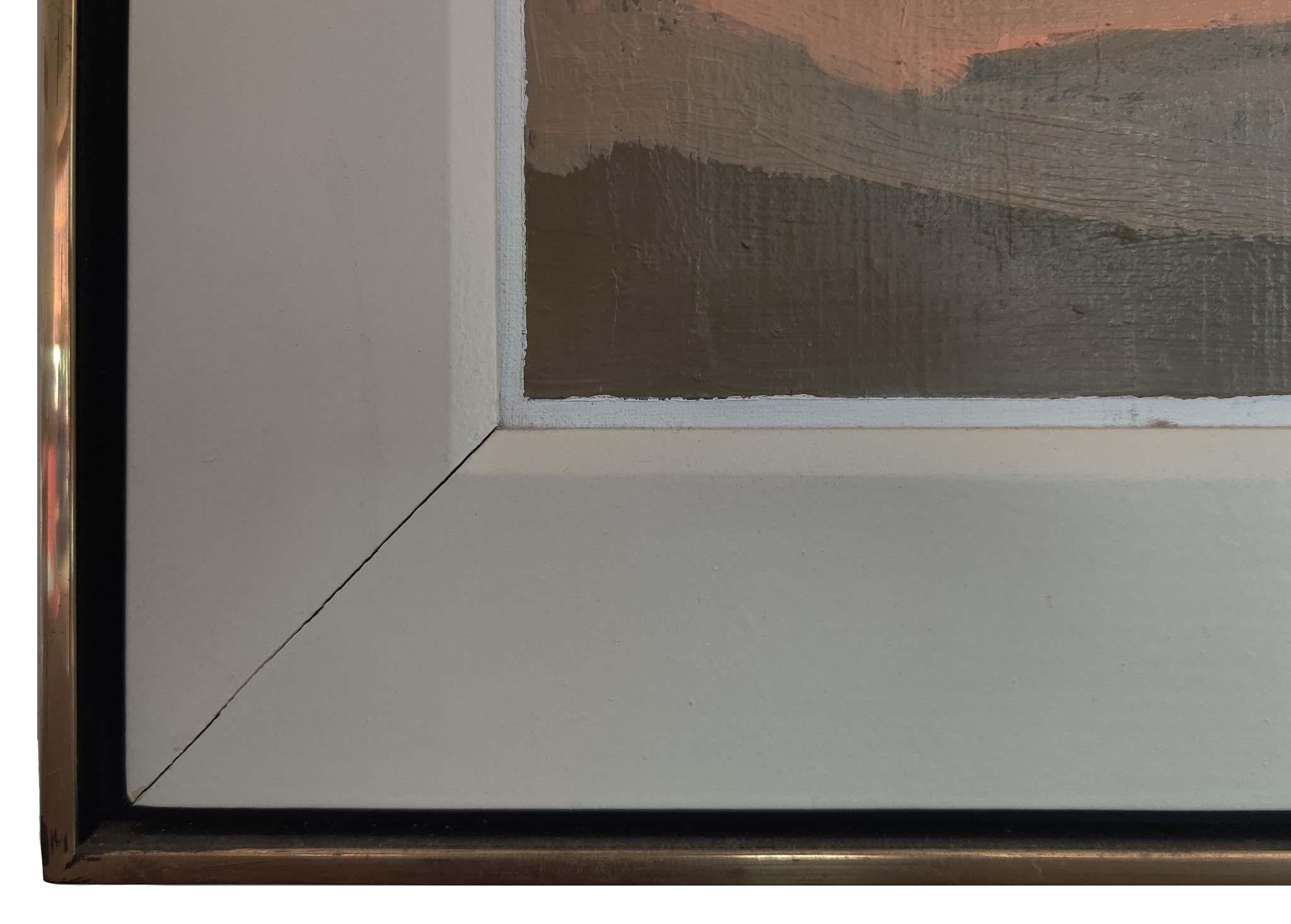 Stefan Lokos, gerahmtes abstraktes Ölgemälde auf Leinwand, „Toskanische Hügellandschaft“, sehr guter Zustand (Moderne der Mitte des Jahrhunderts) im Angebot