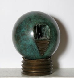 I, Sisyphus, Signed Surrealist Bronze Sculpture by Stefan Vladescu