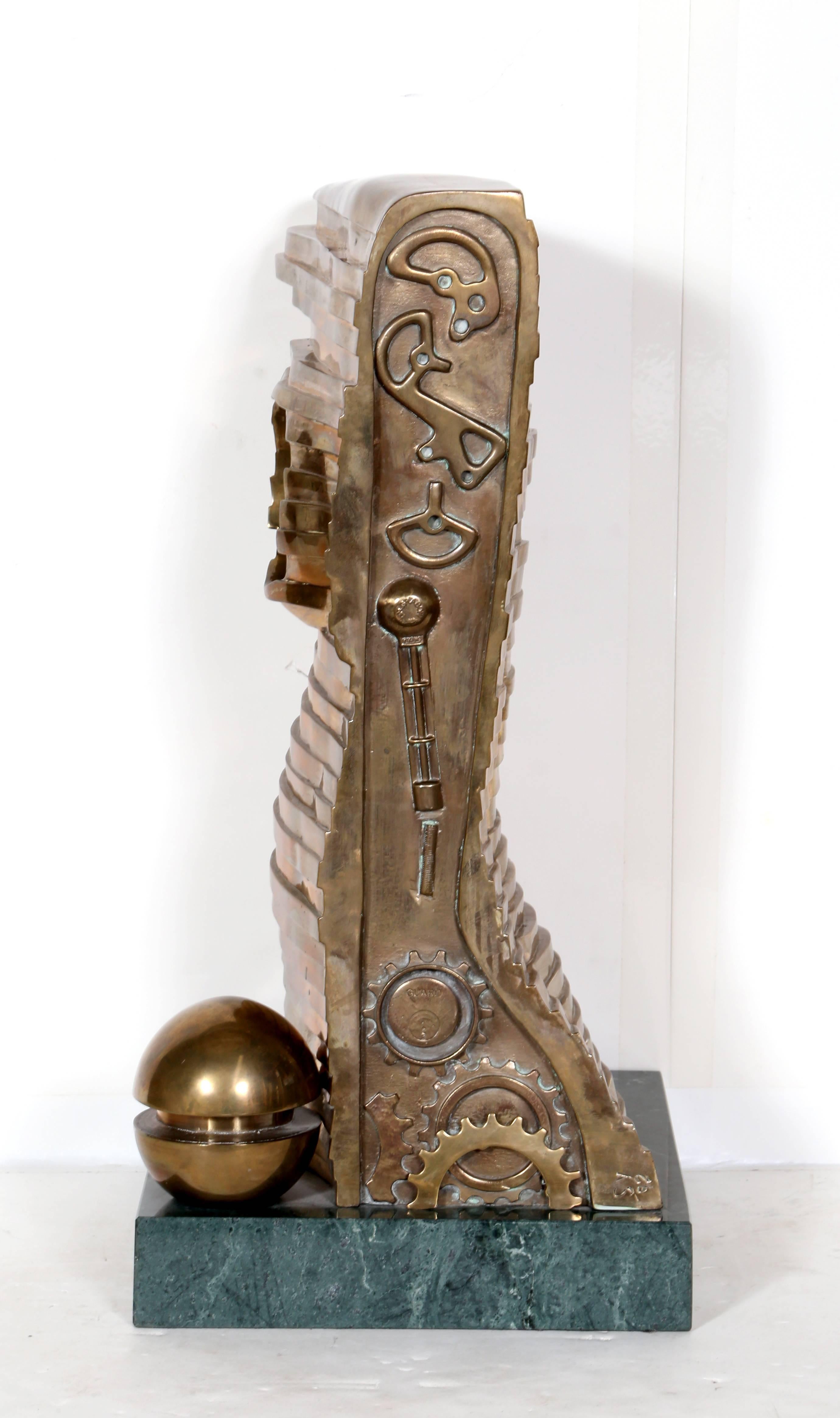 Teutonia, Bronze Sculpture, by Stefan Vladescu 1992 - Gold Figurative Sculpture by Stefan Matty Vladescu