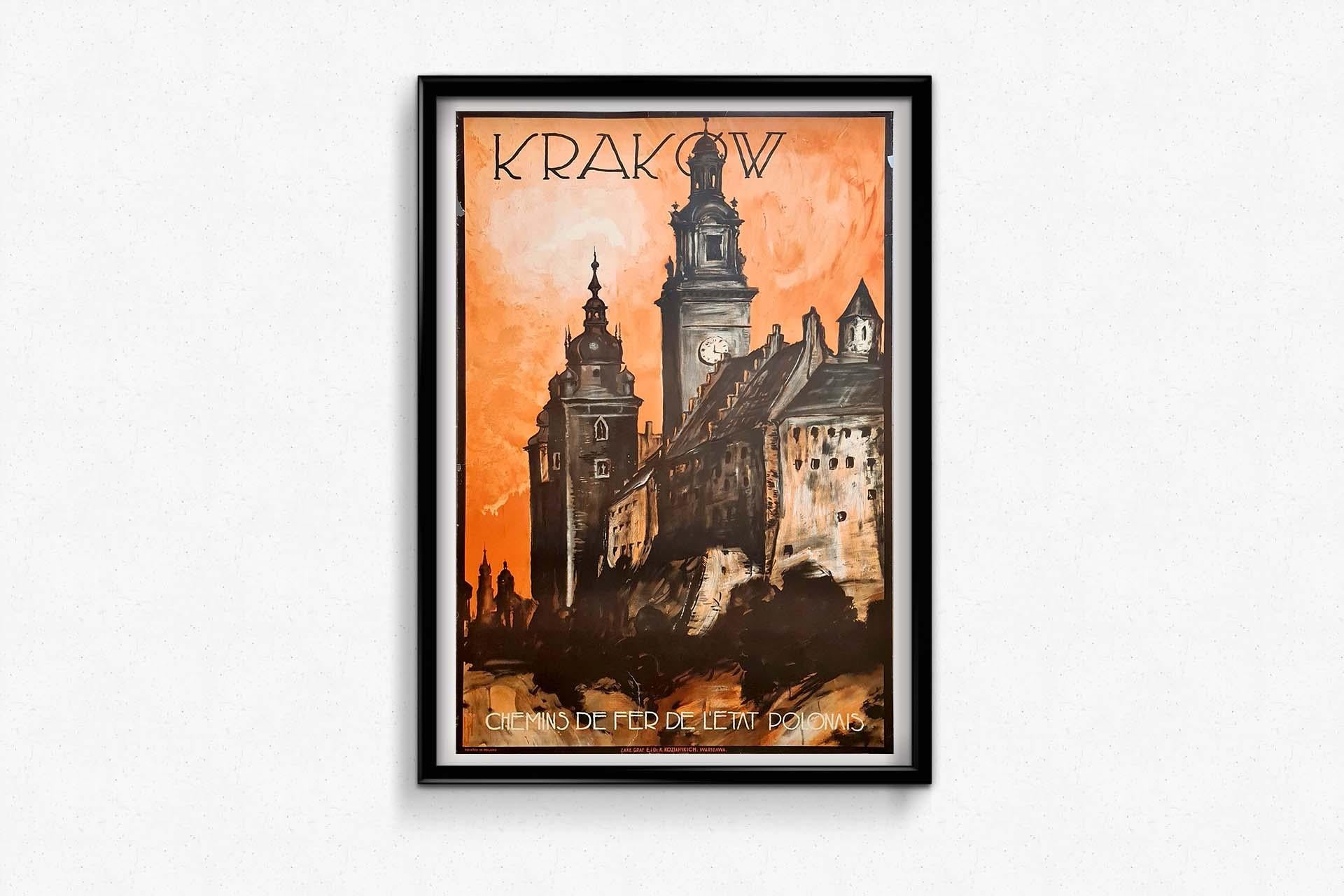 Circa 1930 Original travel poster - Krakow Polish State Railways For Sale 1