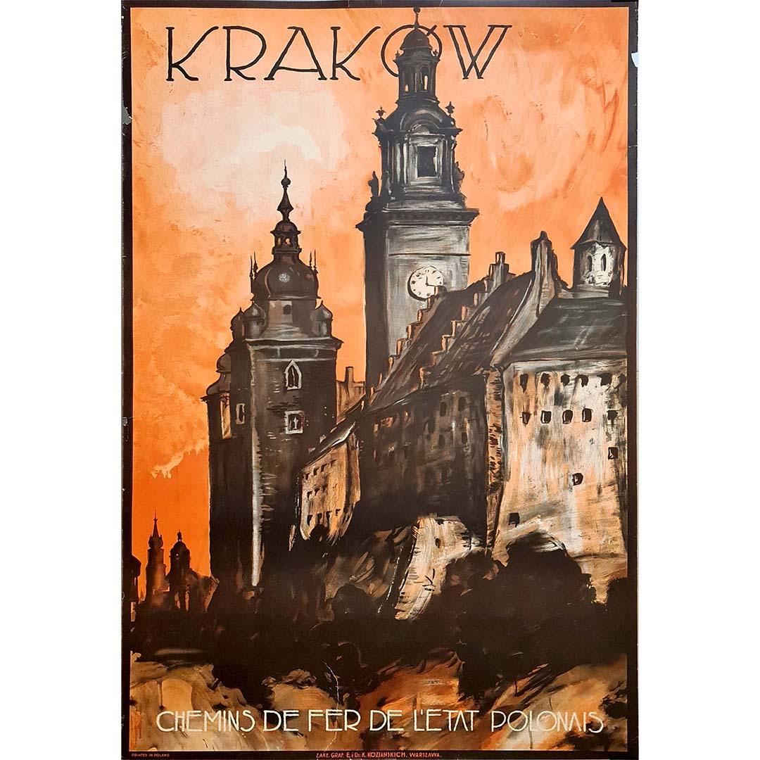 Circa 1930 Original travel poster - Krakow Polish State Railways - Print by Stefan Norblin