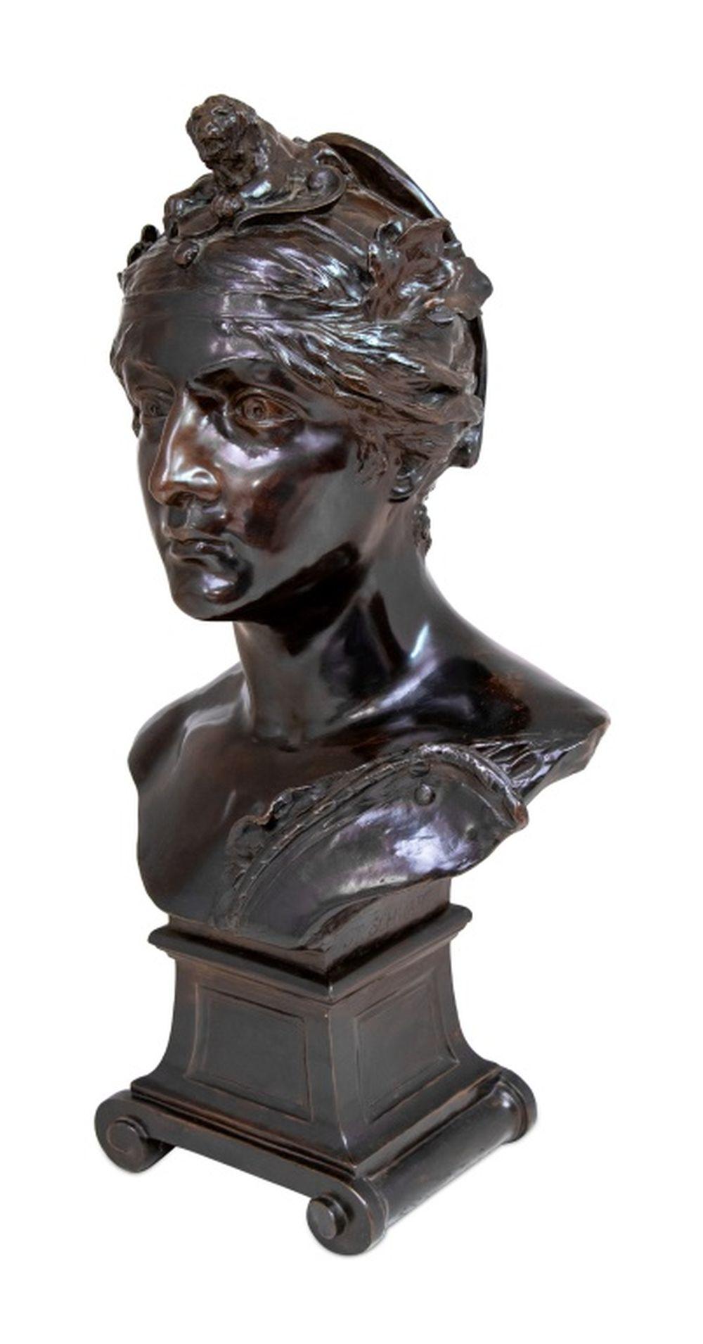 Stefan Schwartz (Austriaco, 1851-1924) Busto in bronzo patinato 