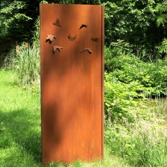 Tapis de jardin en acier - "Swarm 2" - Ornement d'extérieur moderne - 75 x 195 cm