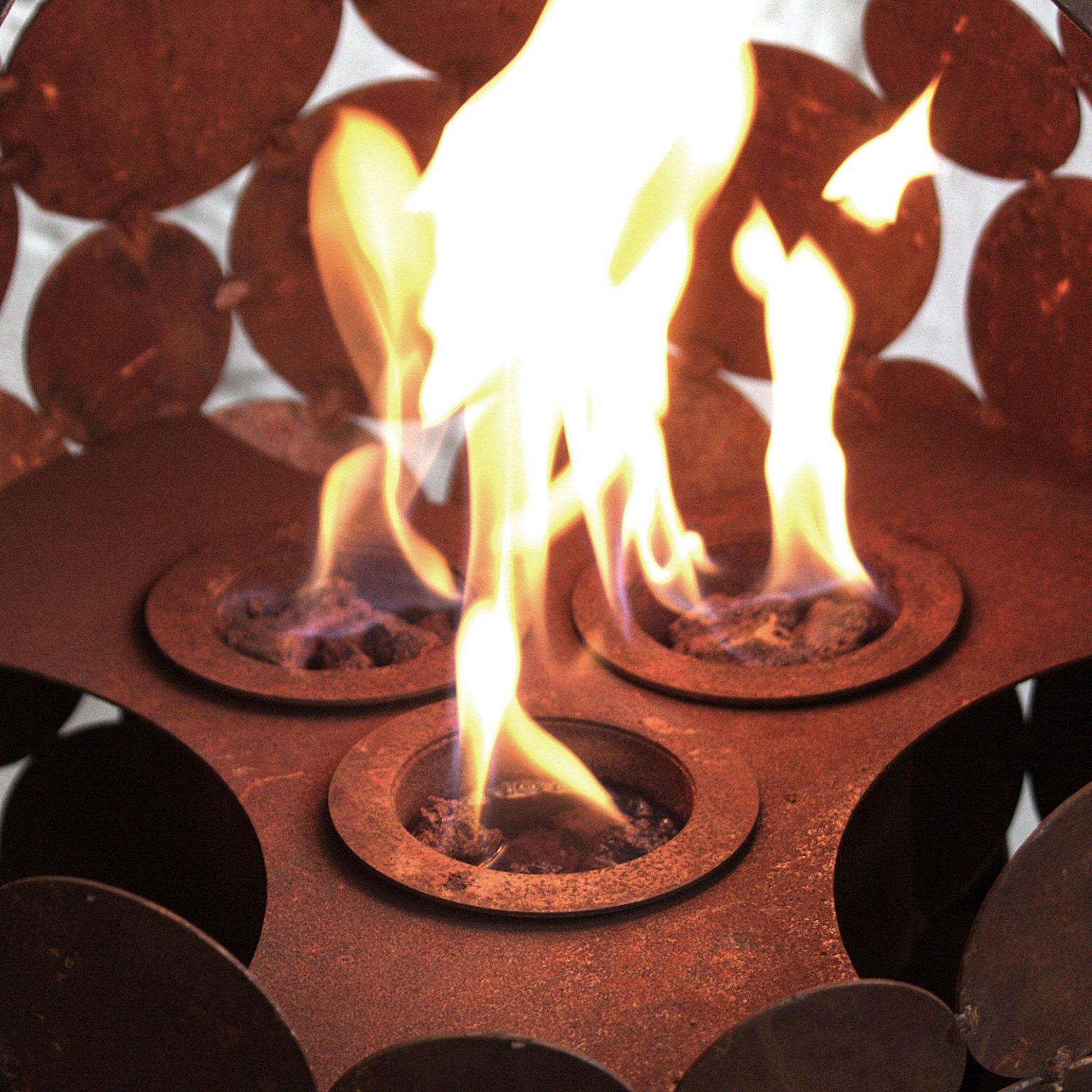 Burner set with 3 burners for Globe d=40cm - Sculpture by Stefan Traloc