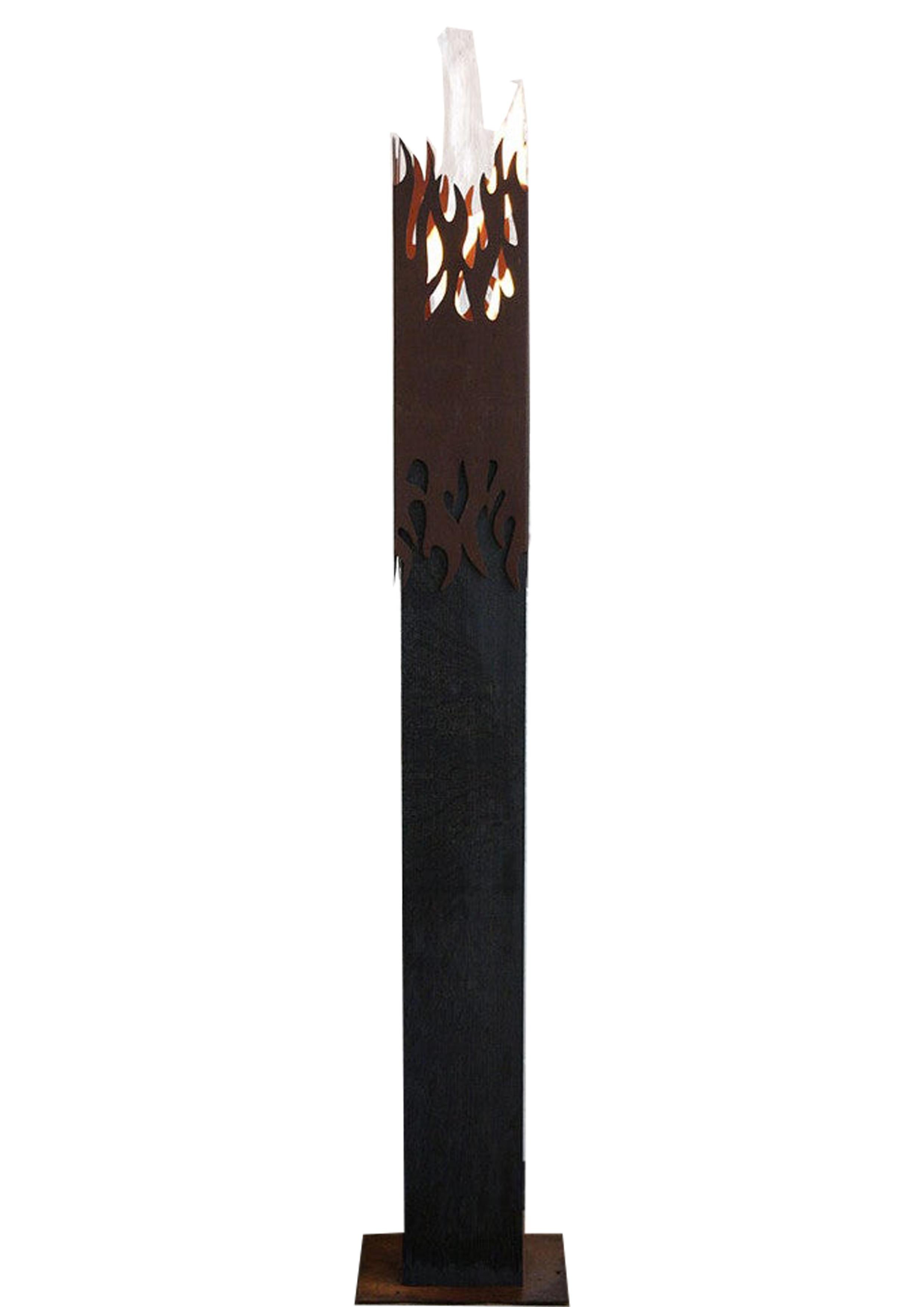 Dark Oak Column and Garden Torch - "Flame" - handmade art object - Art by Stefan Traloc