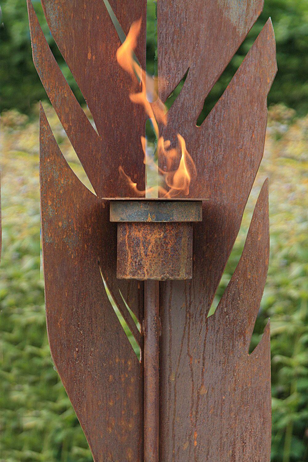 Garden Torch - Feather - Outdoor - unique ornament - Art Deco Sculpture by Stefan Traloc