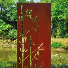 Garden Wall - Bamboo - Steel - outdoor ornament - 75 × 195 cm