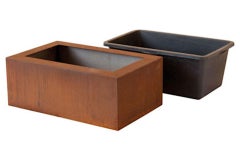 German Steel Planter - "Rectangular" - outdoor ornament - large