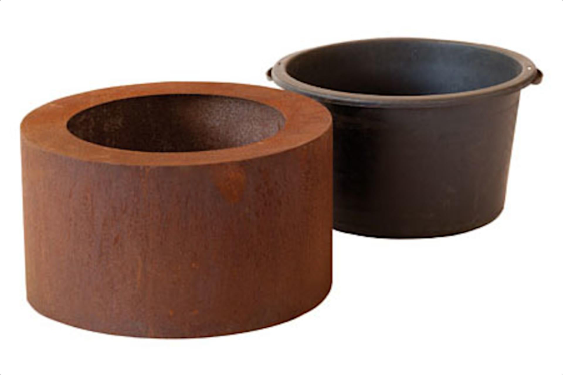 round corten steel planters