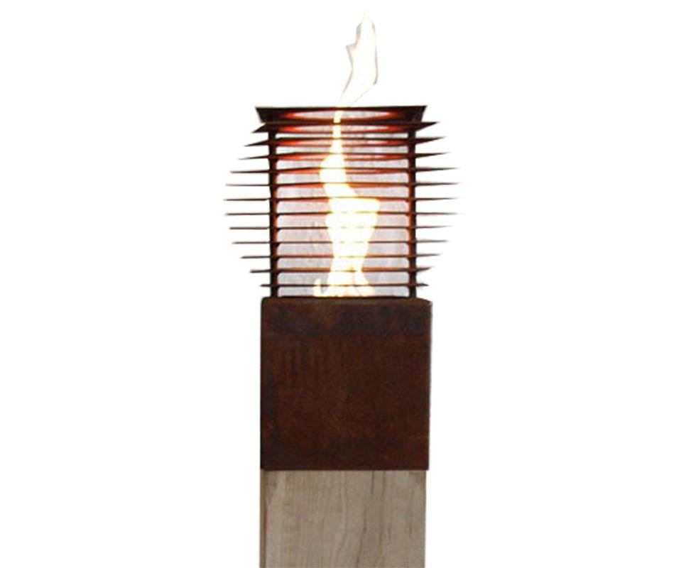 Oak Column & Garden Torch - 