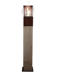 Columna de Roble y Antorcha de Jardín - "Cubo" - Recto - Hecho a mano