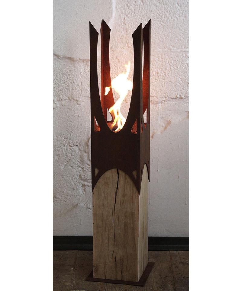 Oak Column & Garden Torch 