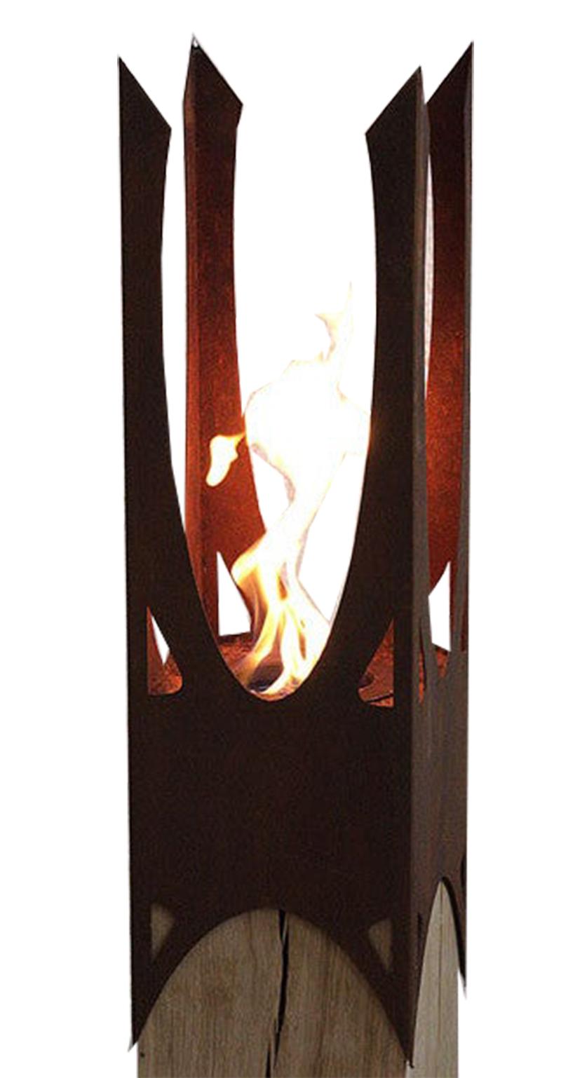 Oak Column & Garden Torch 