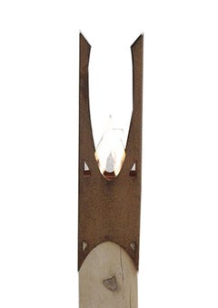 Colonna di Oak e torcia da giardino - "Nature Crown" - arte unica e fatta a mano