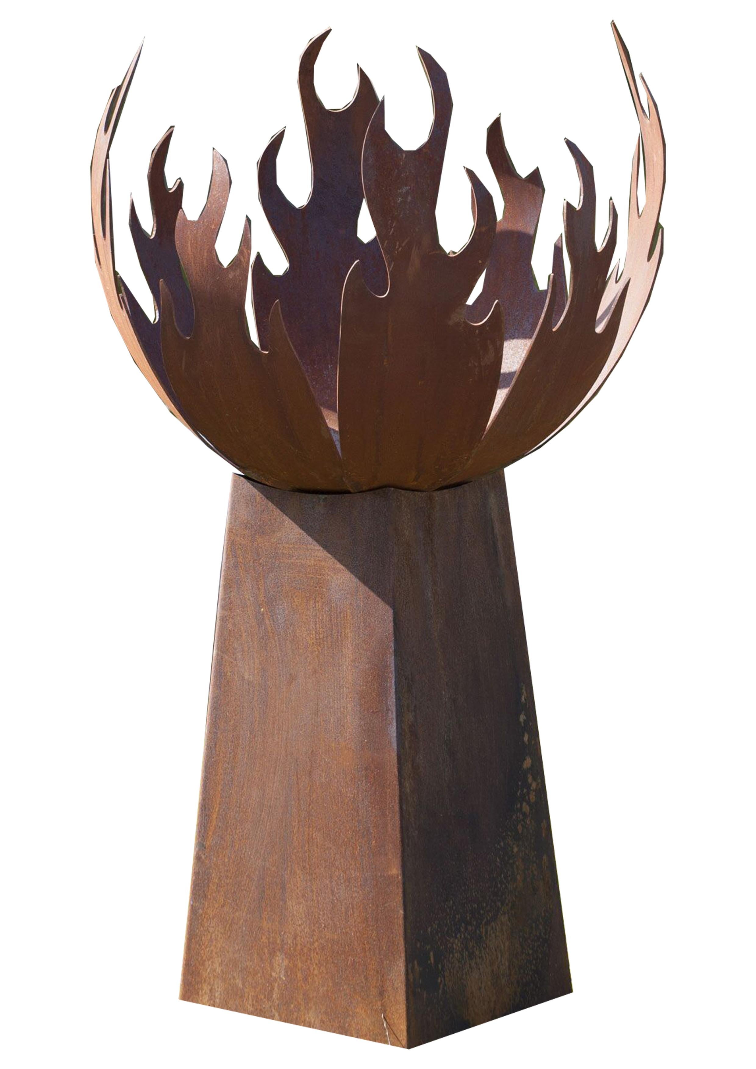 Shipping costs on request.
This flame flower is the eye-catcher in your garden.
Due to the great air supply you can very quickly a beautiful fire.
The base also serves as an ash tray, has an inserted bottom, but can also be used separately as can
