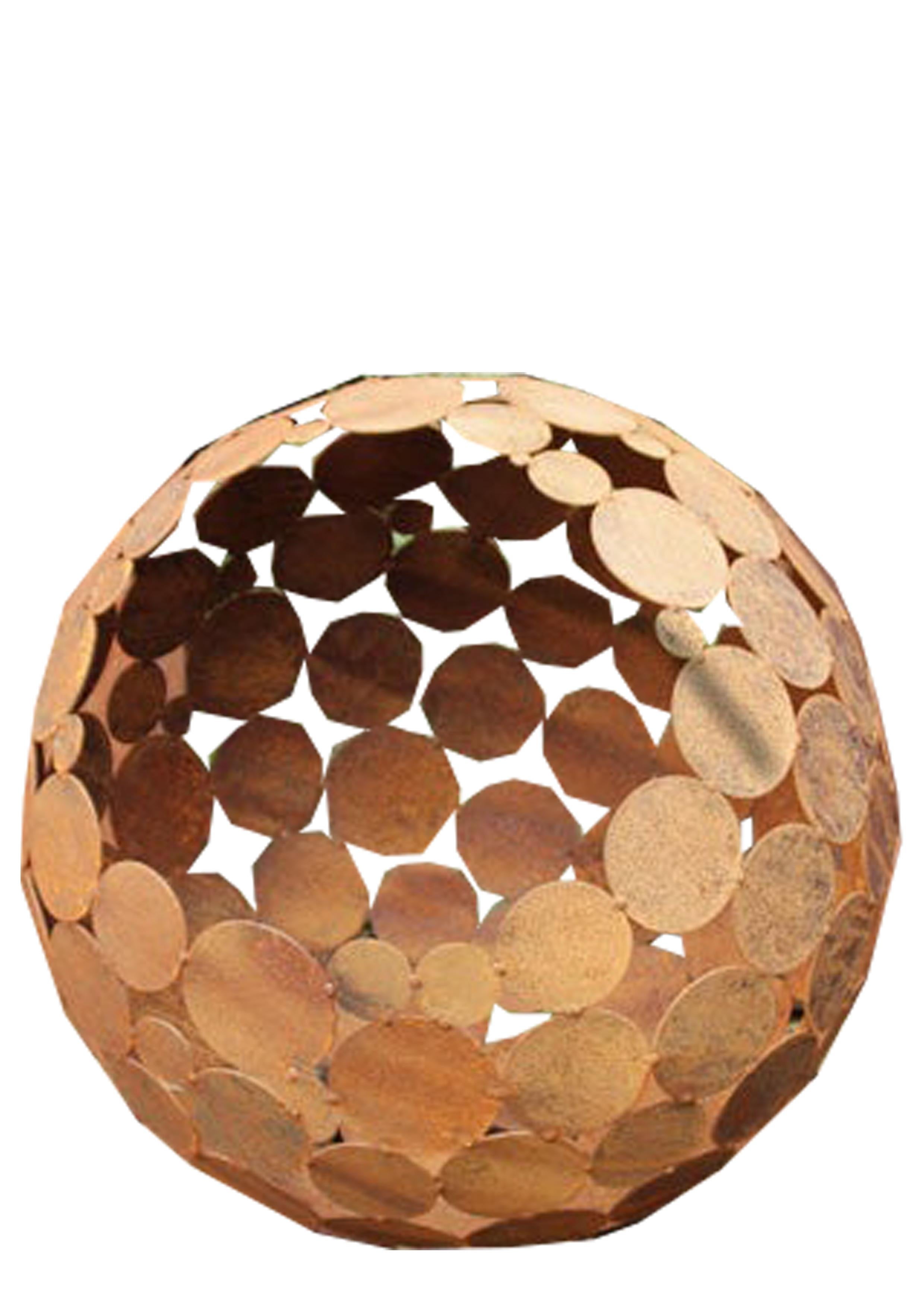 Outdoor Fire Pit - "Globe" - iron oxide - tall height - Art by Stefan Traloc