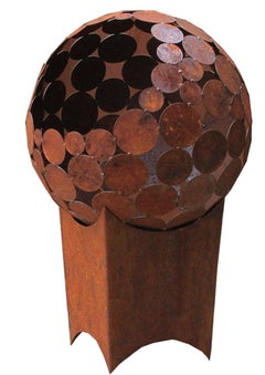 Outdoor Firepit - "Globe" with angled pedestal - small