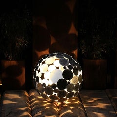 Lampada da esterno - "Globe" zincata - decorazione artistica da giardino - 55cm