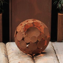Outdoor Lamp - "Globe" - iron oxide - art decoration