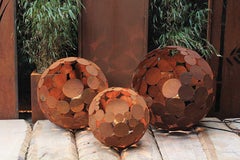 Outdoor Lamp - "Globe" - Iron Oxide - ART - Set of 3