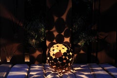 Used Outdoor Lamp - "Globe" iron oxide - garden decoration - 55cm