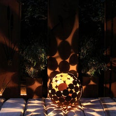 Lampada da esterno - "Globe" in ossido di ferro - decorazione da giardino - 55cm