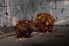 Outdoor Lamp - "Ikosaeder" - contemporary indoor and garden ornament - Set 