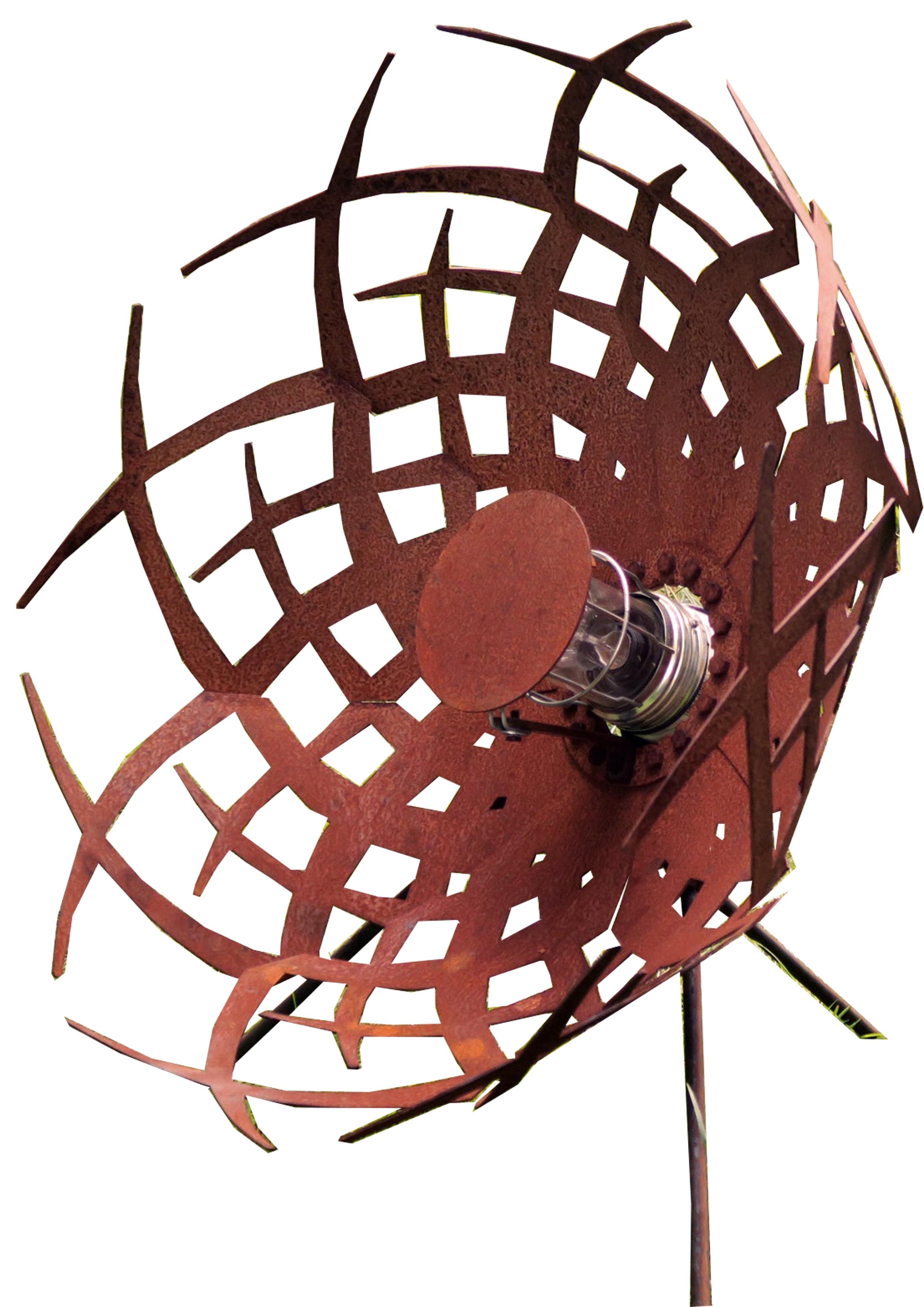 Lampe d'extérieur - Umbrella (Alpha) - Décoration de jardin d'art rouille - 70 cm - Art de Stefan Traloc