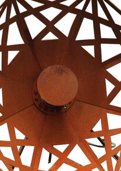 Outdoor Lamp - "Umbrella" (Beta) - Rusty - art garden decoration - 70cm