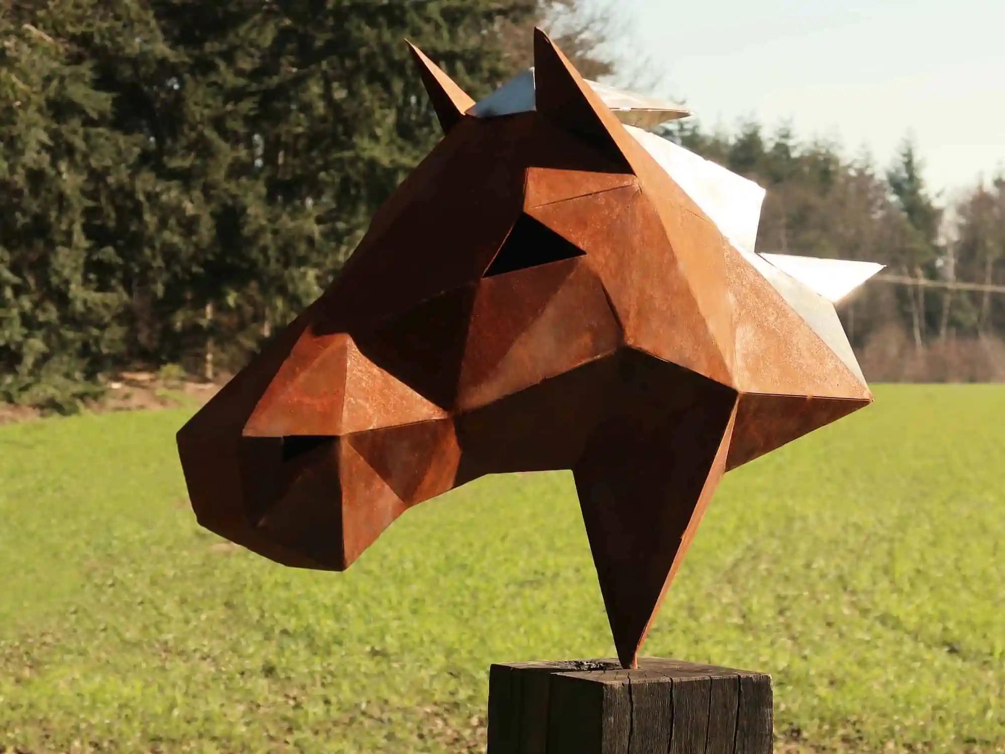 polygonal metal sculpture
