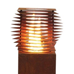 Steel Column and Garden Torch - "Cube" - handmade